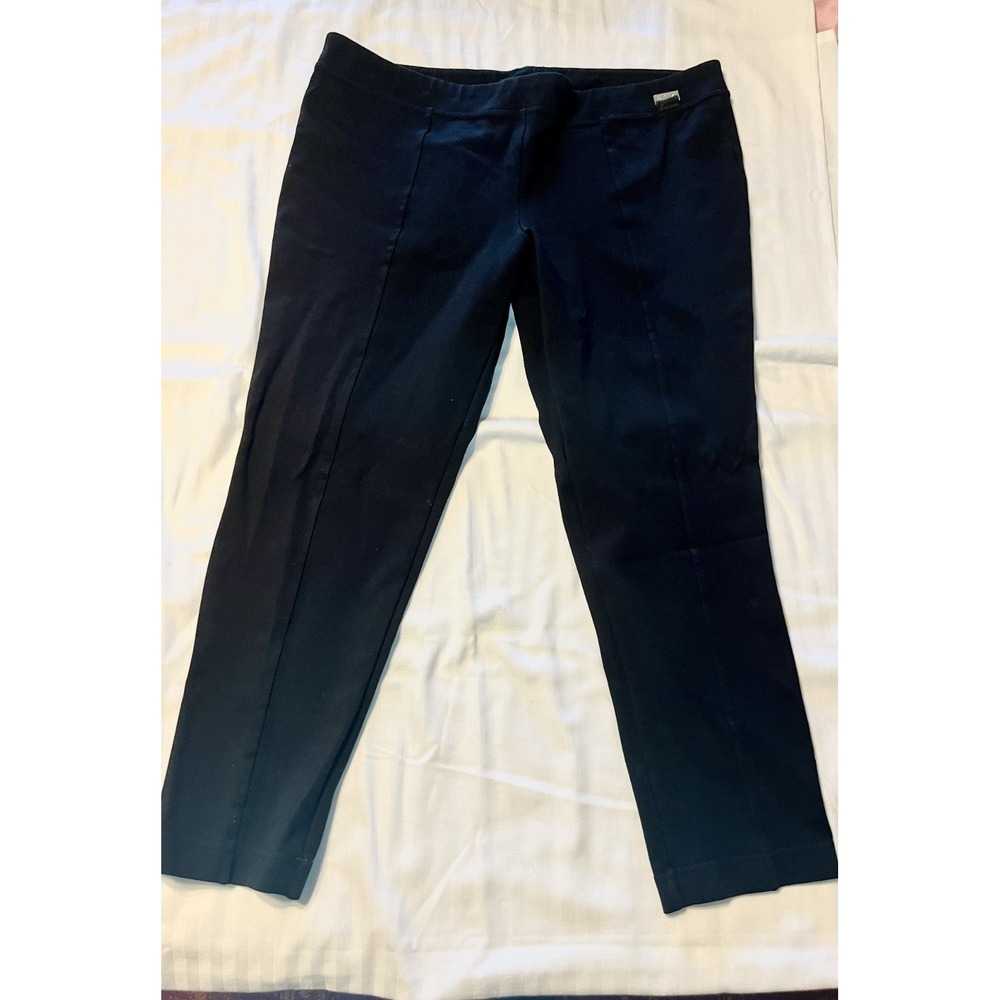 Calvin Klein Women's Pull on Elastic Seamed Cropped Pants Size XL Black